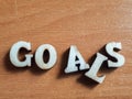 The word `goals` made of wooden letters Royalty Free Stock Photo