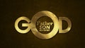 The word GOD concept written in gold texture