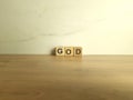 Word God made from wooden blocks Royalty Free Stock Photo