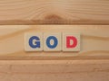 Word God on wood Royalty Free Stock Photo