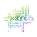 Word Goodbye people different languages. International community Royalty Free Stock Photo