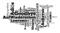 Word Goodbye in different languages