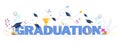 Word graduation typography vector concept on white background. Royalty Free Stock Photo