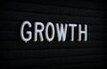 The word Growth on a Letter Board