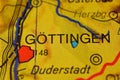 The word GÃâTTINGEN on the map Royalty Free Stock Photo