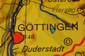 The word GÃâTTINGEN on the map Royalty Free Stock Photo