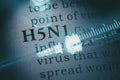 Word H5N1 flu and syringe