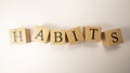 The word Habits was created from wooden cubes. education and work. Royalty Free Stock Photo