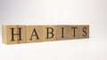 The word HABITS was created from wooden cubes. work and success concept. Royalty Free Stock Photo