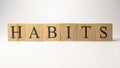 The word HABITS was created from wooden cubes. work and success concept. Royalty Free Stock Photo