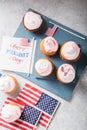 Word Happy Presidents day, February 17. Patriotic Baking Supply Cup Cake Holders for holiday and july 4th concepts