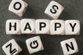 Word happy on toy cubes Royalty Free Stock Photo
