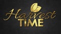 The word HARVEST TIME concept written in gold