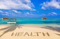 Word Health on beach