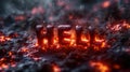 word HELL made of flames on dark background Royalty Free Stock Photo