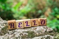 Word hello on stone Royalty Free Stock Photo