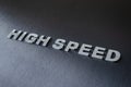 Word high speed on brushed aluminium surface
