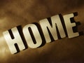 The word Home on paper background