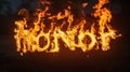 Word of Honor on Fire Royalty Free Stock Photo