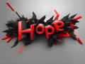 word hope made of black letters on dark background, 3d rendering Royalty Free Stock Photo