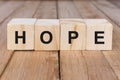 Word Hope on wooden blocks Royalty Free Stock Photo