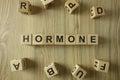 Word hormone from wooden blocks