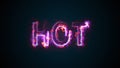 The word Hot, computer generated. Burning inscription. Capital letters. 3d rendering welcome background Royalty Free Stock Photo
