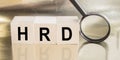 The word HRD is made of wooden building blocks Human resource Department concept