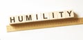 Word HUMILITY made with wood building blocks Royalty Free Stock Photo