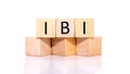 Word IBI composed of wooden letters. wooden blocks Royalty Free Stock Photo