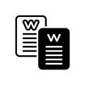 Black solid icon for Word, script and words Royalty Free Stock Photo
