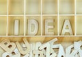 Word idea made with wooden letters alphabet