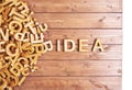 Word idea made with wooden letters