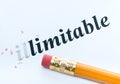 Word illimitable limitable Royalty Free Stock Photo