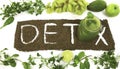 Word image of Detox and Healthy detox vegan diet with vegetable Royalty Free Stock Photo