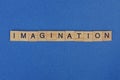 Word imagination of brown wooden letters Royalty Free Stock Photo