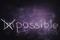 Chalkboard writing - concept of impossible or possible Royalty Free Stock Photo