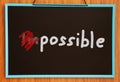 Word impossible turning into possible Royalty Free Stock Photo