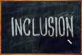 Word Inclusion on school blackboard Royalty Free Stock Photo