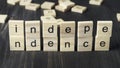 Word  Independence written on wooden blocks Royalty Free Stock Photo