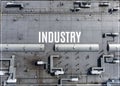 Word Industry. Disribution warehouse roof from above. Royalty Free Stock Photo
