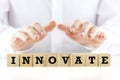 The word - Innovate - on wooden blocks Royalty Free Stock Photo