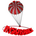 The word insurance on a parachute