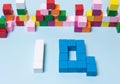 Word IQ from multi-colored cubes Royalty Free Stock Photo