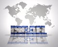 Word Israel on a world map background Royalty Free Stock Photo