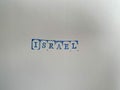 The word Israel written in isolated vintage wooden letterpress type on a white background Royalty Free Stock Photo