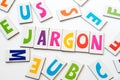 Word jargon made of colorful letters