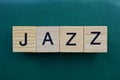Word jazz made from wooden gray letters