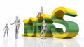 The word JOBS in colors with 3D figures against a white background