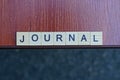 word journal made of wooden square letters
